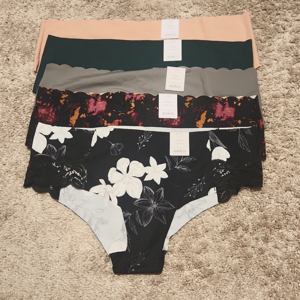 Lot of 5 Auden Invisible Edge Cheeky underwear sz XL
